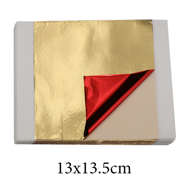 Resin Art Wedding Gift - 100 Stück Imitationsgoldfolienblätter 14cm Rote Rückseite