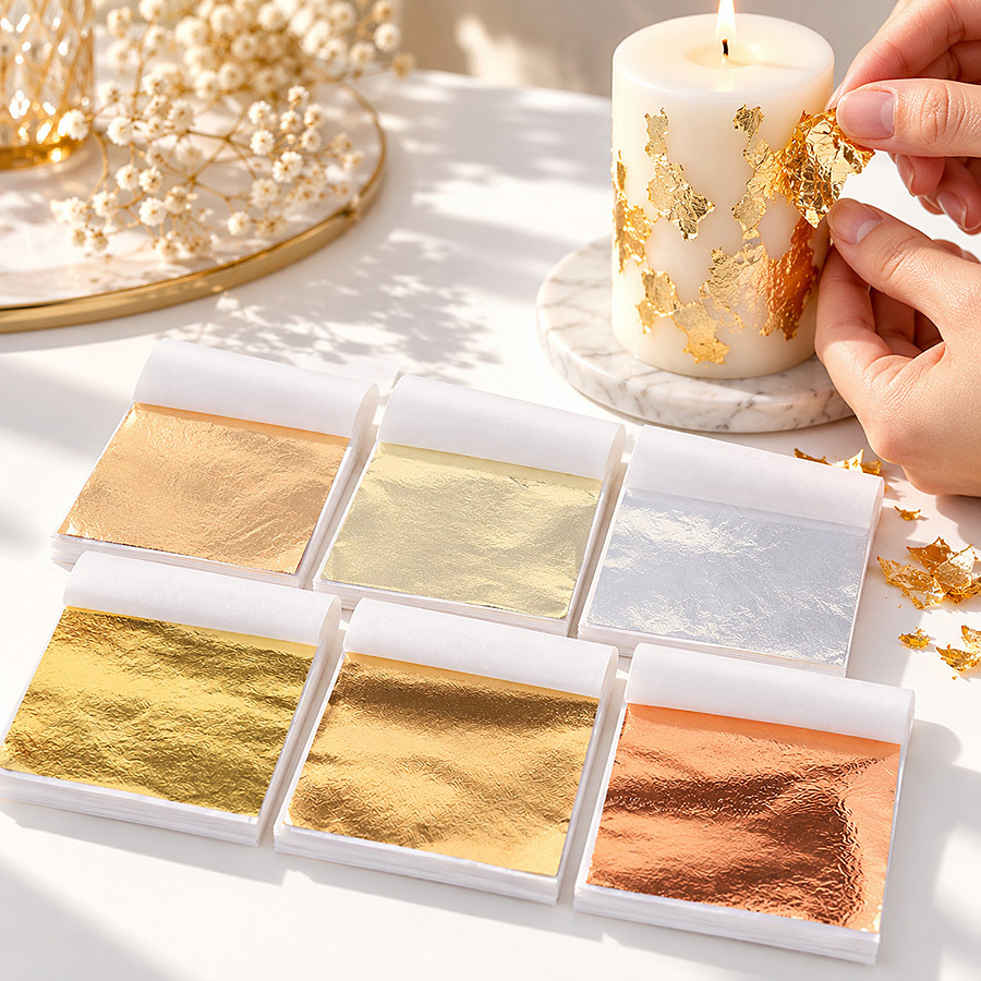 Resin Art Wedding Gift - 100 Blatt Goldfolienpapier für Harzhandwerk, Nageldesign,