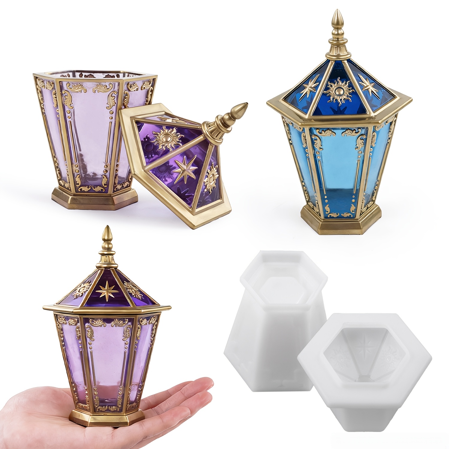 Stern- und Mond-Hexagonflasche – Resin Art Case Bewertung und Preis