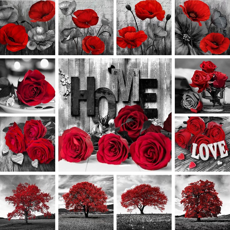 Mosaik Diamant Rot Schwarz Kun – Resin Art Rose Bewertung und Preis