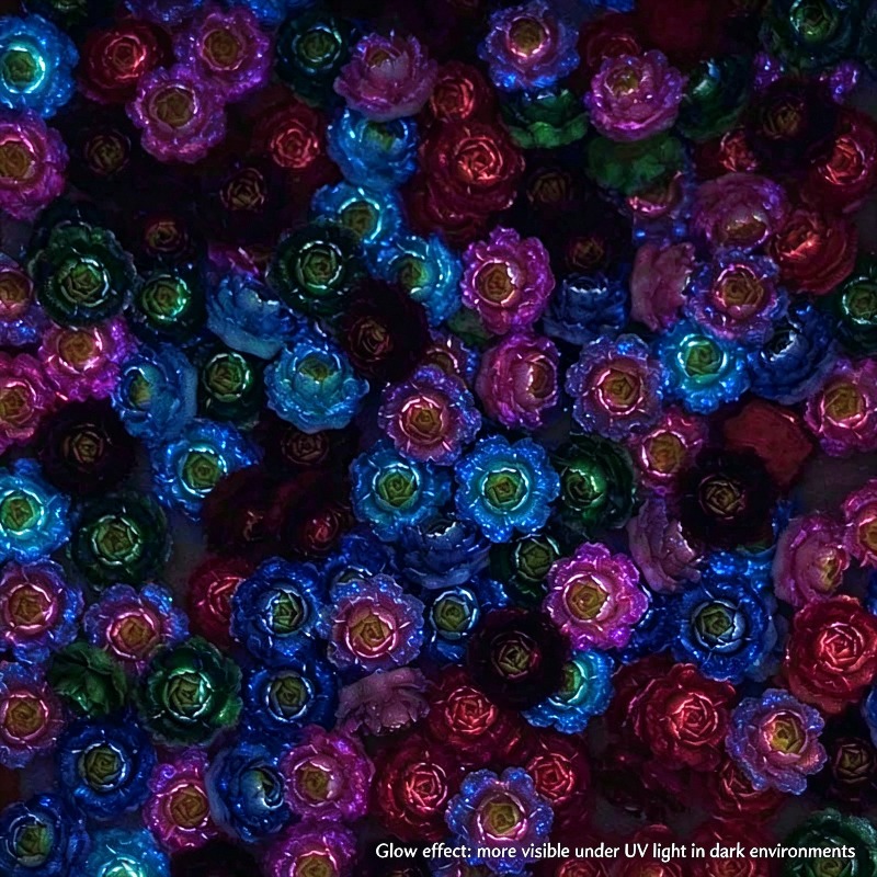 50 Stück, gemischte Farben, 3D – Resin Art Rose Bewertung und Preis